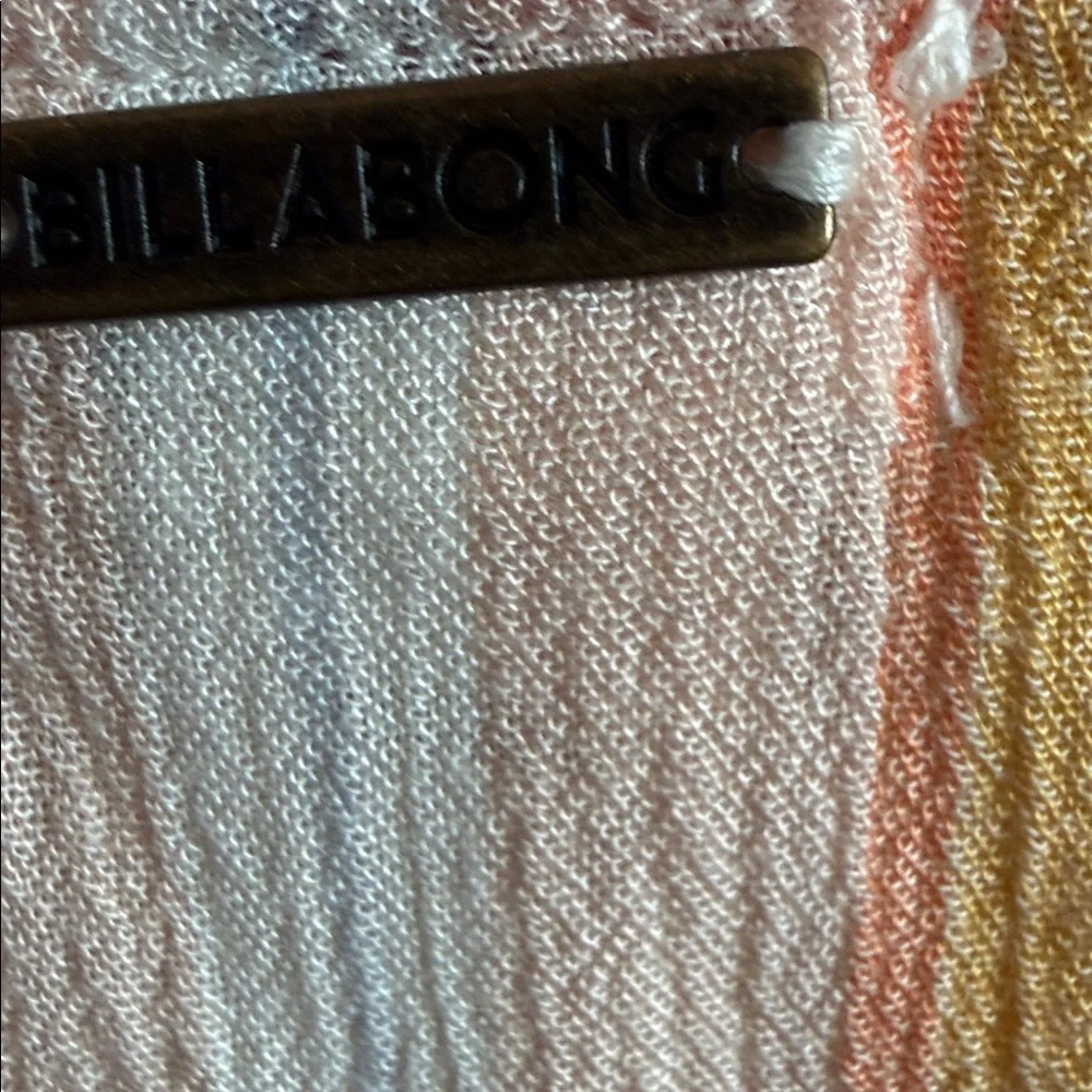 Billabong Striped Lightweight dress - Peach & Cream striped wood buttons small - Picture 6 of 8